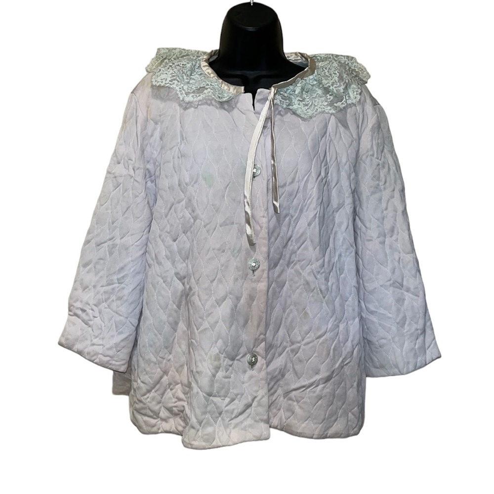 Vintage Quilted UNION MADE Bed Jacket~50s/60s~MCM~I Appel & Co